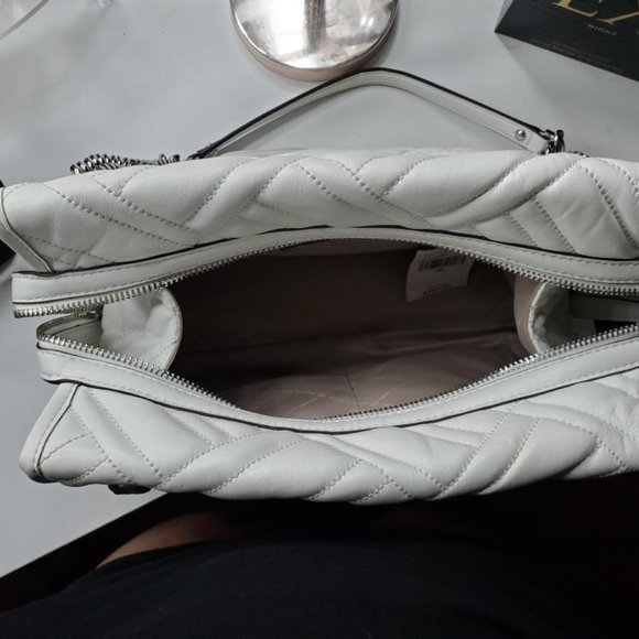 Michael Kors Kathy Lg Satchel Leather Optic White